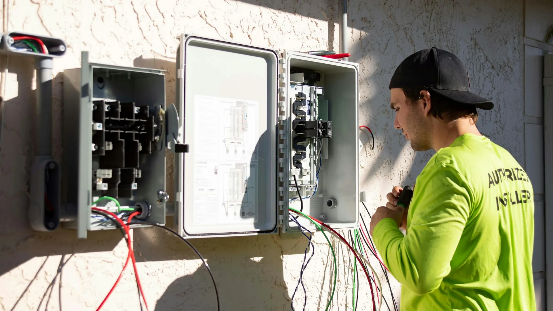 Elektricien die met meetapparatuur een storing opspoort in een verdeelkast
